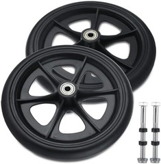 2 Pcs Walker Wheels Replacement 8 Inch Solid Wheelchair Front Wheels, Anti-Sl…