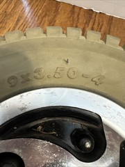 Pair Rear Wheels And Tires for Rascal 240 Good Tread 9×3.50-4