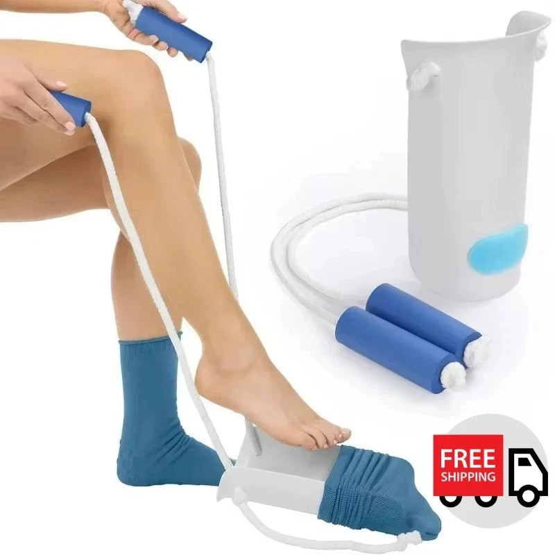 No bending Sock Aid Easy On and Off Stocking Slider Donner Pulling Assist Device