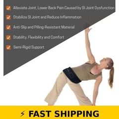 Vriksasana Posture SI Joint Belt for Sciatica Relief – Regular, Black
