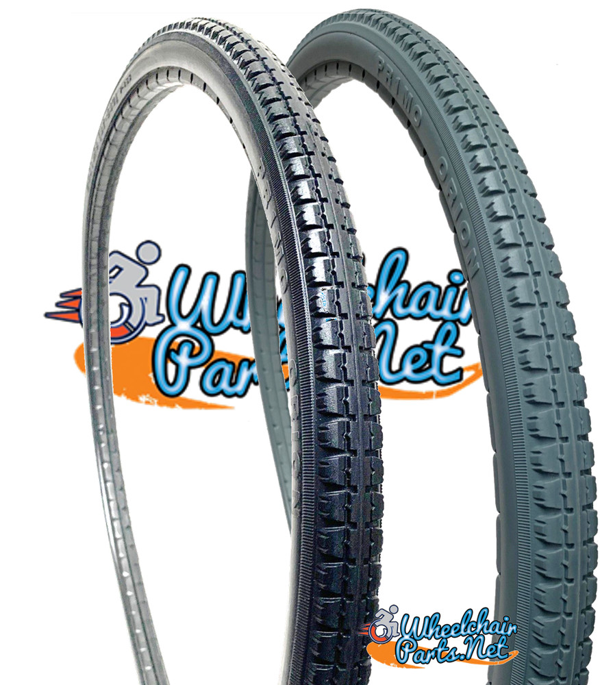 SET of 2, 24″ x 1 3/8″ SOLID POLYURETHANE TIRE IN BLACK OR GREY COLOR