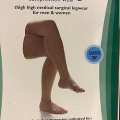 Thigh High Medical Surgical Unisex Open Toe Garter Top 20-30 & 30-40 mmHg