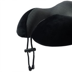 Makimoo Memory Foam Travel Pillow, Neck Pillow with 360-Degree Head Black