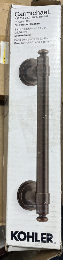 KOHLER Carmichael R27234-2BZ 9″ Grab Bar in Oil-Rubbed Bronze