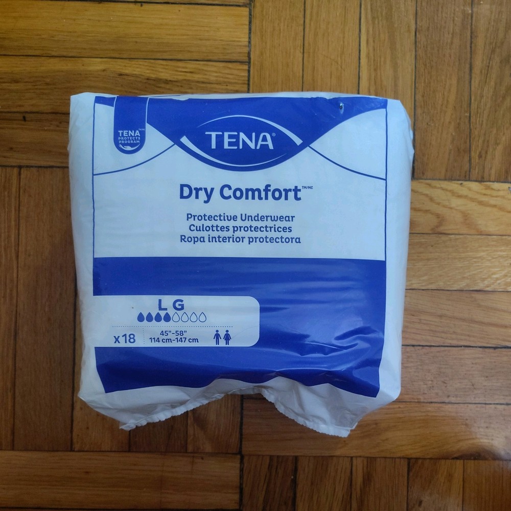 Tena Dry Comfort Protective Underwear Size LARGE 45”-58”