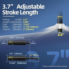7 Inches to 11 Inches Short Office Chair Cylinder Replacement, 4″ Stroke,