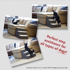 Majestic Pet 4 Step Portable Dog Stairs For Small Dogs To Get On Bed Supports