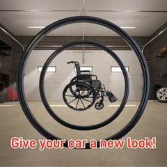 Wheelchair Tires 24×1 Inch replacement for All Brands Tire set 1 Pair Black