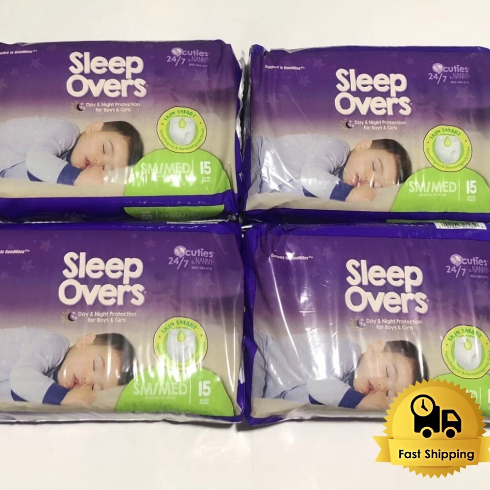 ⚡️Cuties Sleep Overs Incontinence Pull Up Diapers SM/M 38-65 lbs 60 ct (4 pk)