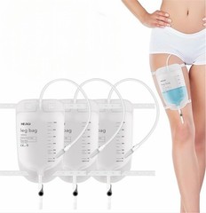 3 Pack Catheter Bags, Easy-Tap Leg Bag Urinary Drainage Bag, 33.8 Oz Anti-Reflux