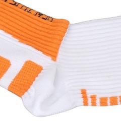 White and Orange Sports Heel Socks Ankle Protection Foot Sleeve Support WT