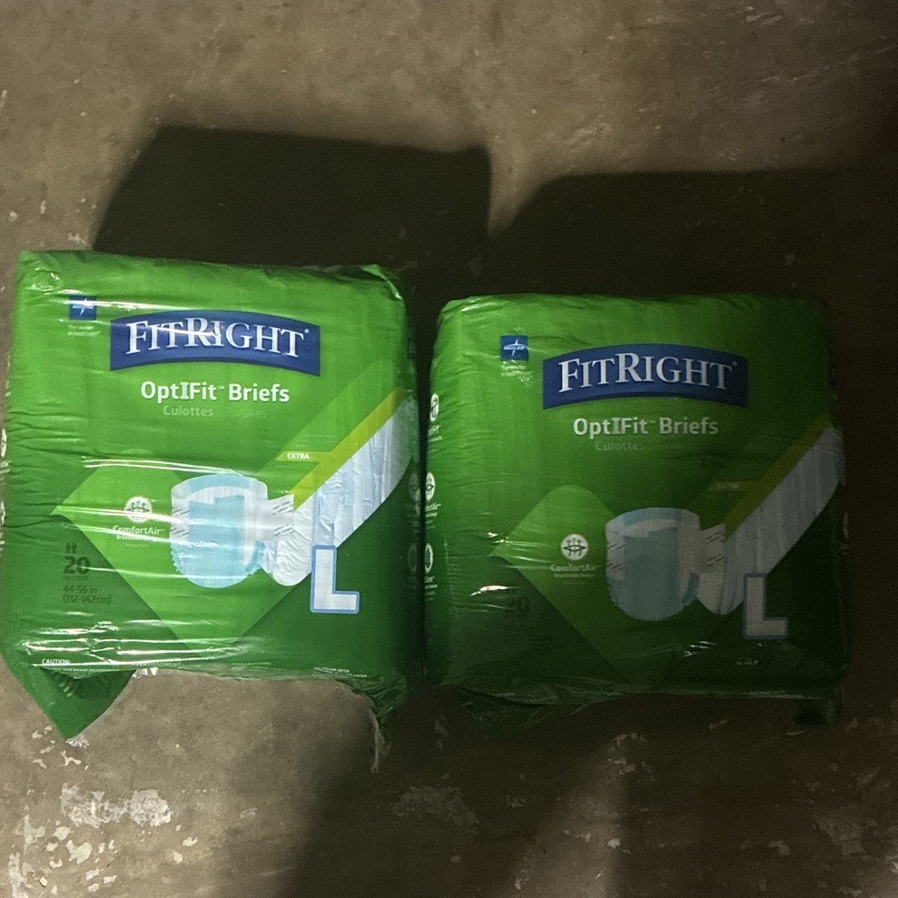 FitRight OptiFit Incontinence Briefs, Extra Absorbency, Large (44-56 in) Green